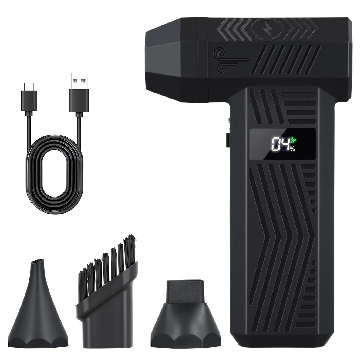 Longzhuo computer soffiatore elettrico, 200.000 giri al minuto, 4 velocità ​​ Eliminatore di polvere turbo ventilatore, adatto per computer, tastiere, automobili e pulizia domestica