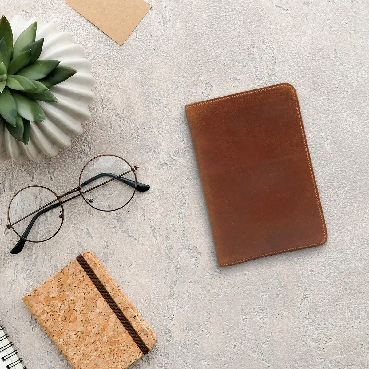 Jack's Point Custodia per quaderni in pelle, formato tascabile, adatta per 8,9 x 14 cm, scomparto separato, vera pelle goffrata, tasche multiple per una maggiore funzionalità e passante per penna