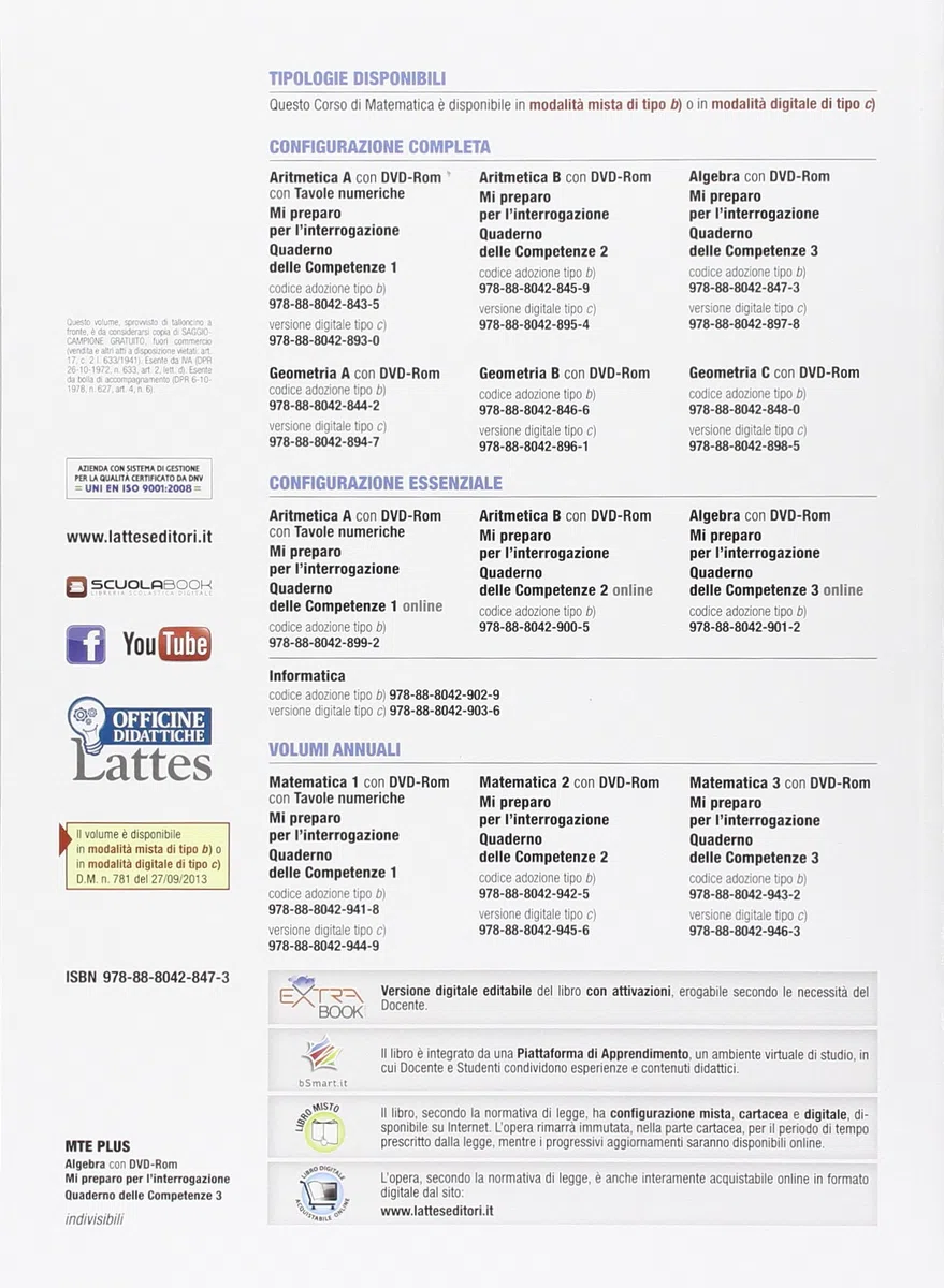 Matematica teoria esercizi. Plus. Per la Scuola media. Con DVD. Con e-book. Con espansione online. Algebra-Mi preparo per interrogazione-Quaderno competenze (Vol. 3)