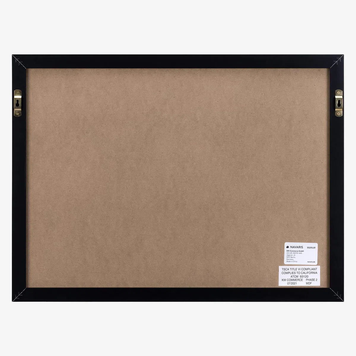 Navaris Bacheca da Parete Morbida 60 x 45 cm - Porta Foto Muro e 24 Puntine Oro Argento - Bacheca Tessuto Peluche Grigio con Cornice Nera - Porta Gioie