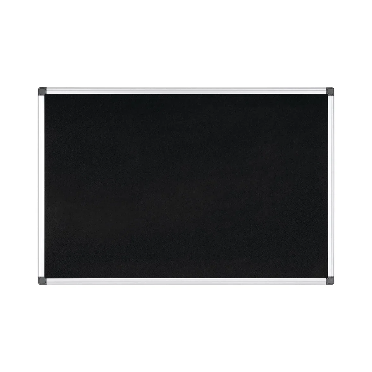 Bi-Office Pannello In Feltro Maya Con Cornice In Alluminio, Bacheca Con Superficie Di Feltro Liscia Nero, 90x60 cm
