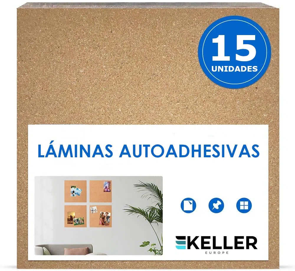 Fogli di sughero autoadesivi 300 x 300 x 4 mm (15 unità) Piastre in sughero isolanti e decorativi per pareti, pavimenti o fai da te