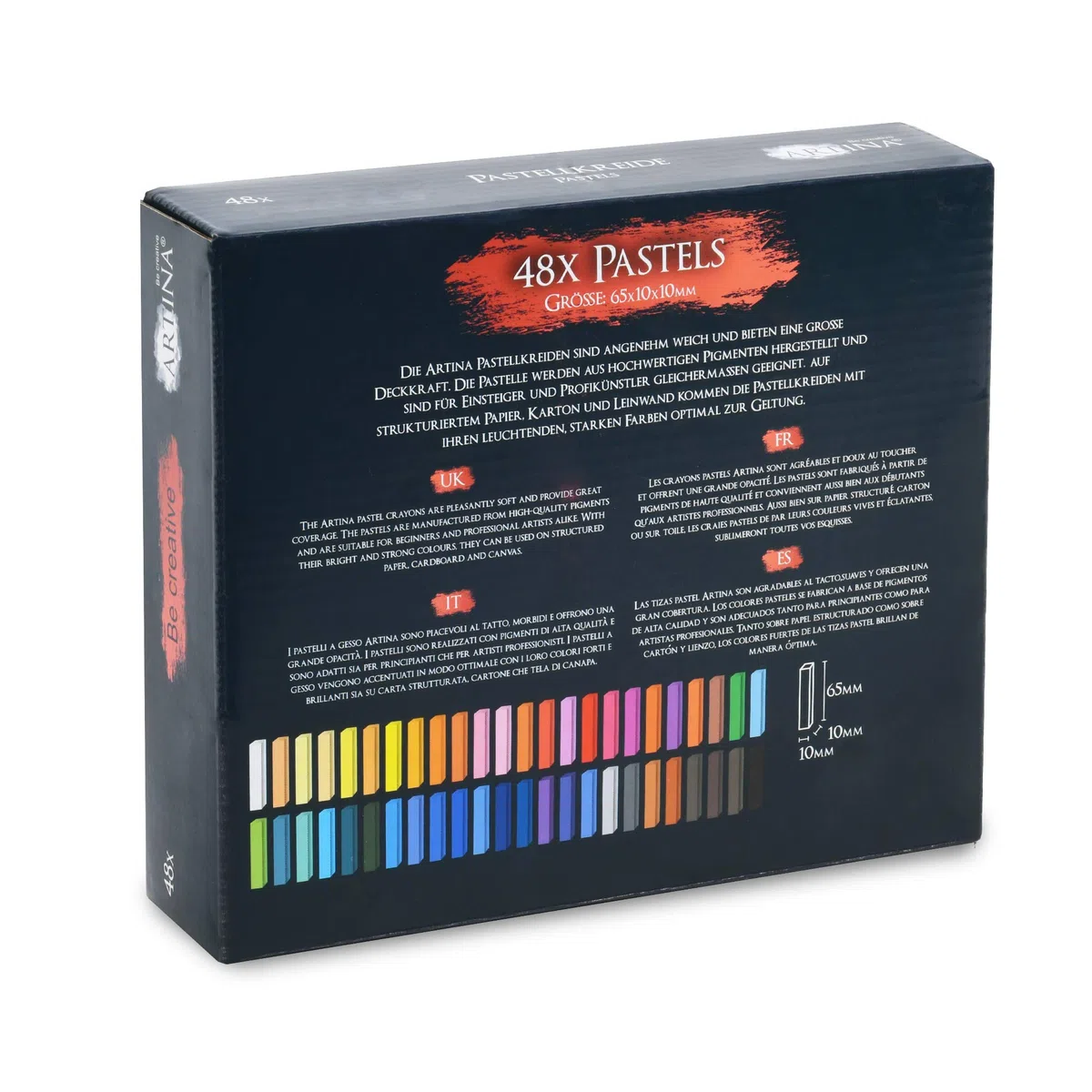 Artina Set pastelli Morbidi Master Series 48 unità - gessetti qualità Professionale - Colori a Gesso - per Principianti e artisti