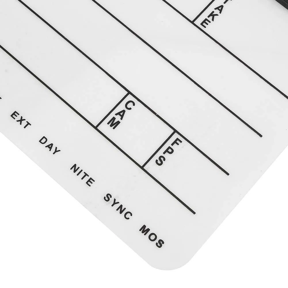 Clapboard in acrilico 30x25 cm, clapboard professionale per registi, lavagna da scrittura con gesso – clapboard azione scrivibile con magnete integrato per la produzione video e la (Lavagna bianca a