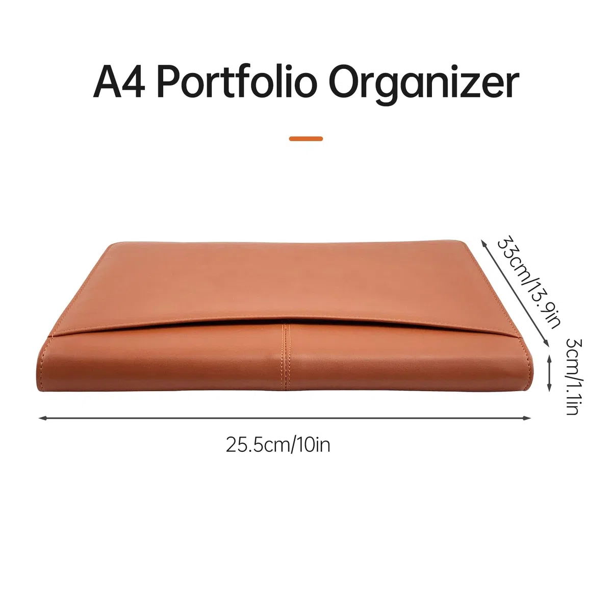 Portfolio organizer con cerniera, formato A4, in poliuretano, con calcolatrice, per interviste, curriculum, pianificatore, agenda, agenda e supporto per manici, per uomini e donne