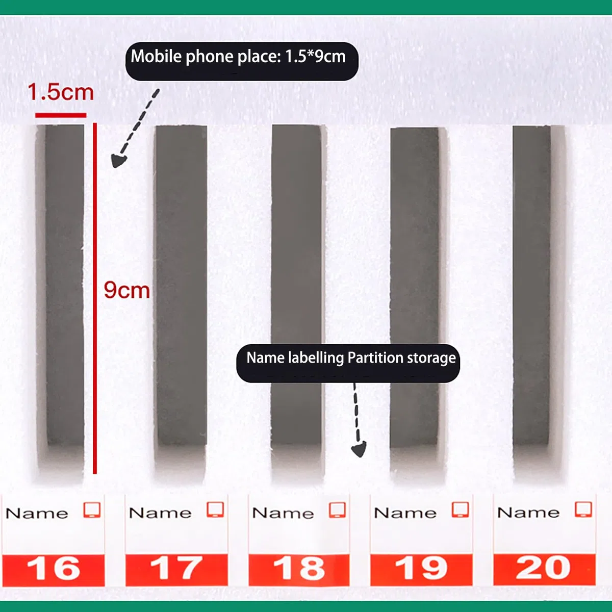 Armadietto Porta Cellulari,con Numerazione e Serratura,per Aule, Esami, Lavoro in Fabbrica (24 Slot)