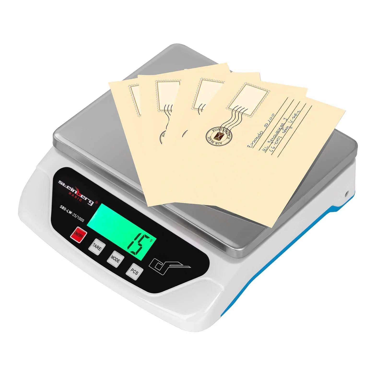 Steinberg Systems Bilancia Elettronica Bilancia Digitale Pesalettere 25 kg / 1 g LCD Piatto di pesata: 21,7 x 17,7 cm SBS-LW-25/1000