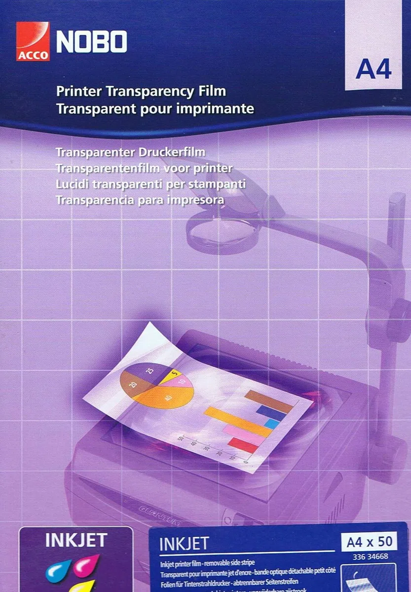 NOBO Lucidi per stampanti inkjet 50pz - 33634668