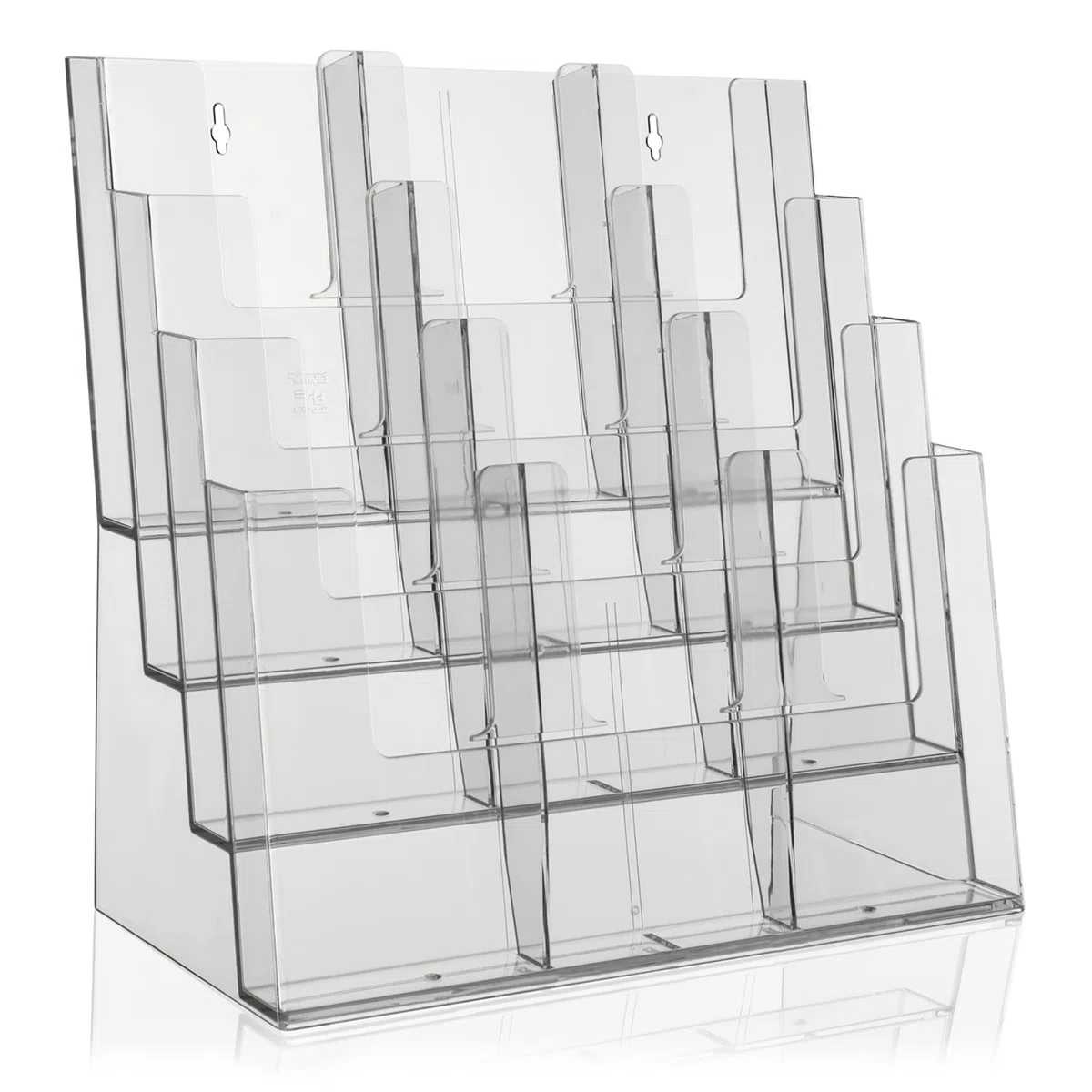 Porta Depliant Din A4/ A5/ Din lungo Vierstufig Espositore Brochure Versione Supporto-Volantini Acrilico Trasparente Porta Depliant