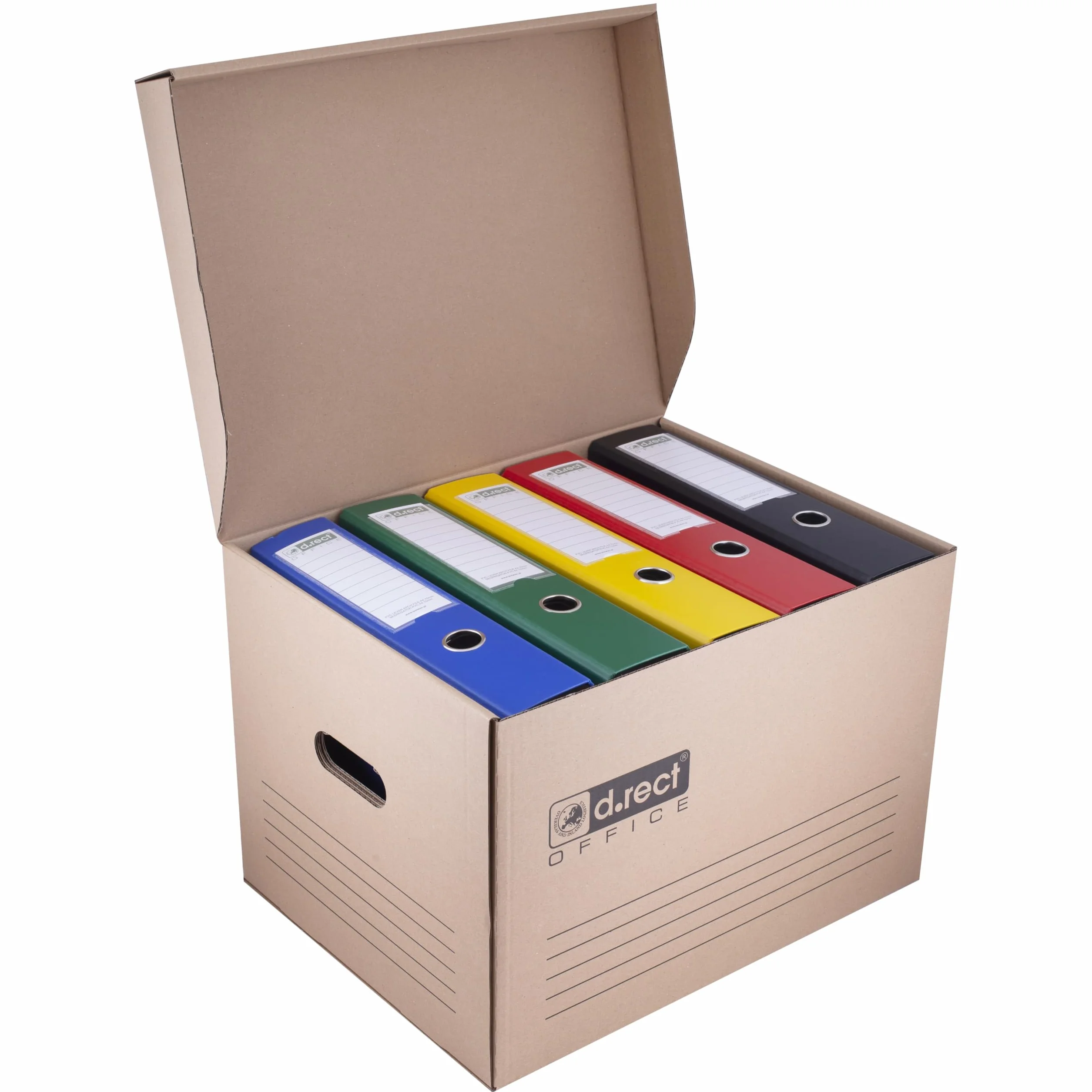 D.RECT 12 Pezzi Scatole Cartone Per Archivio 431 x 333 x 294 mm, Marrone