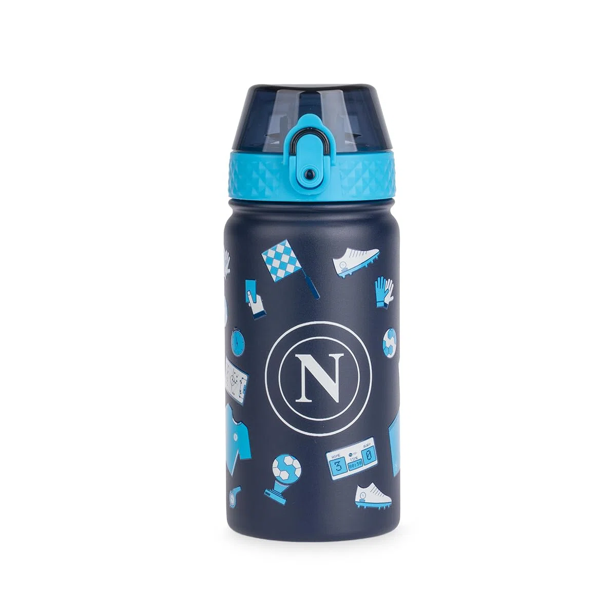 Colourbook Borraccia Termica Bambini 400 Ml Napoli Ufficiale, Acciaio Inox, 12 Ore Caldo Freddo, Beccuccio Silicone, Per Scuola Asilo Sport Piccoli Tifosi (Blu)