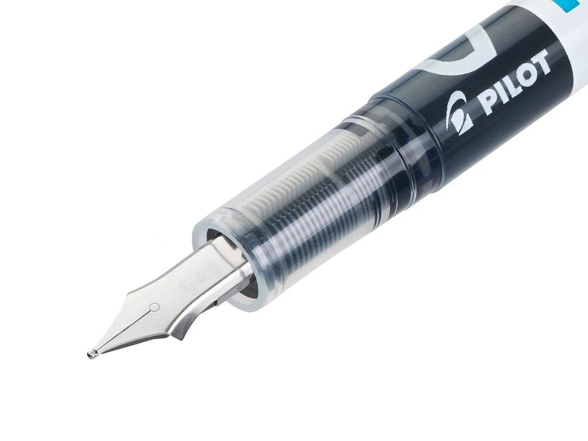 PILOT V PEN – Penna stilografica usa e getta cancellabile – Punta da 0,6 mm – Linea media – Confezione regalo in busta – Confezione da 5 – Nero, Blu, Rosso, Verde e Viola