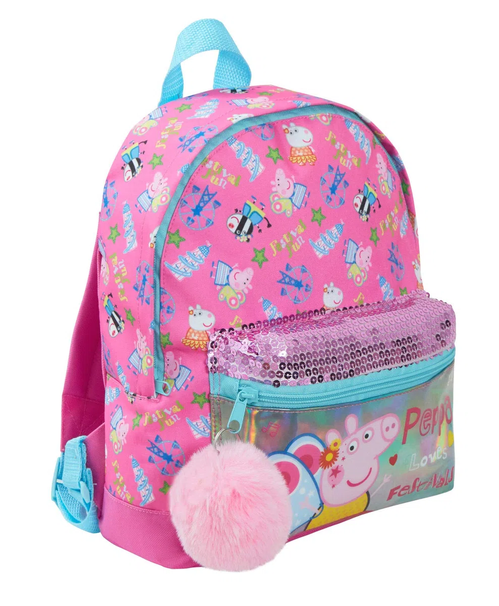 Zaino Peppa Pig Lusso Paillettes Zaino per Ragazze Rosa Scuola Borsa Pranzo per Bambini