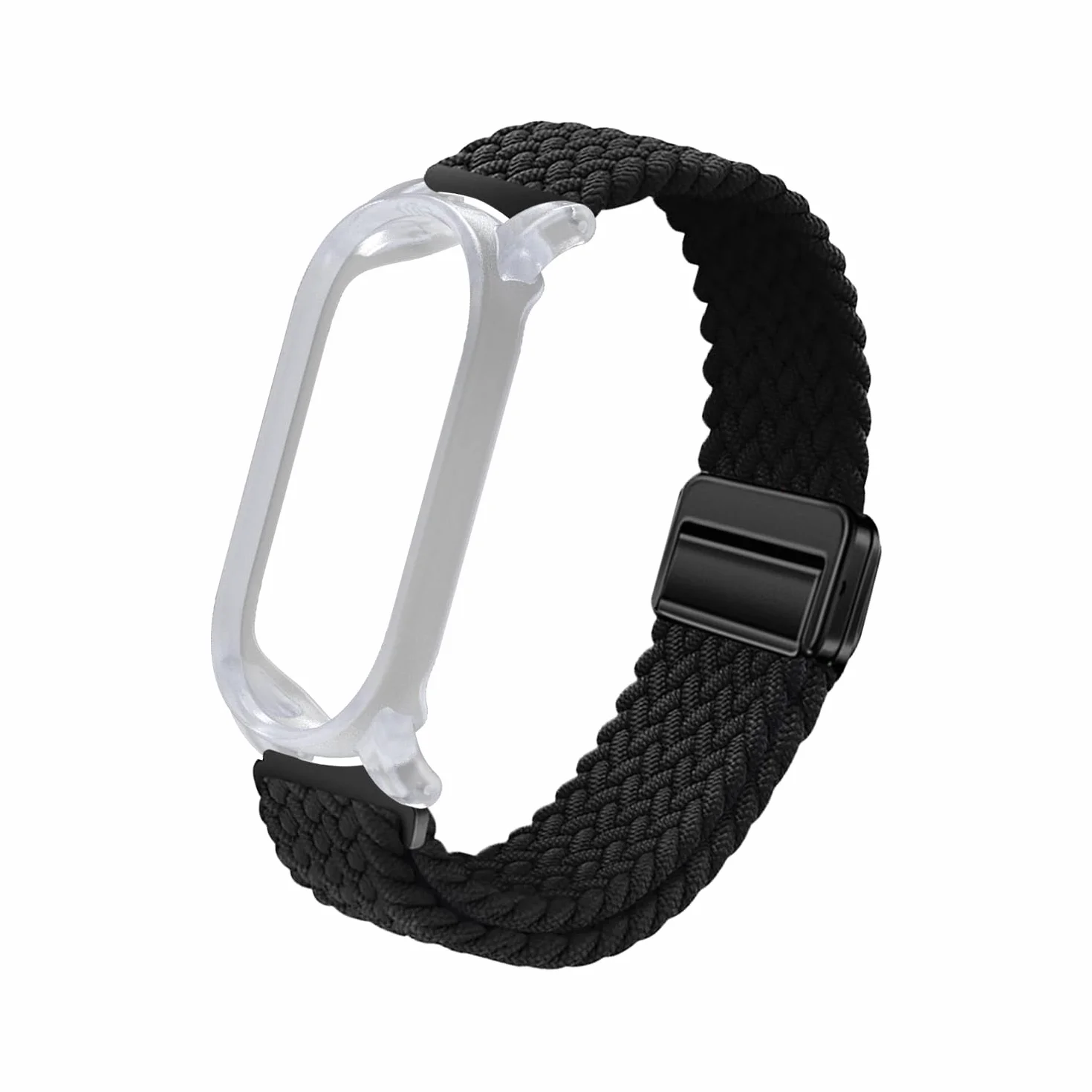 TUDIA Snap On PC Custodia per cinturino magnetico intrecciato regolabile compatibile con il registratore vocale PLAUD NotePin AI [per polsi da 12cm a 22.8cm] cinturino accessori cover (Nero)