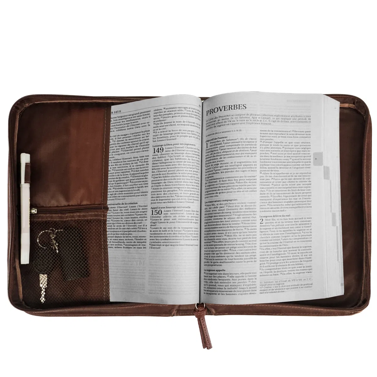 GraduatePro Copertina per Bibbia in Pelle PU Borsa Portatile Scatole con Maniglia Borsetta Leggera Marrone