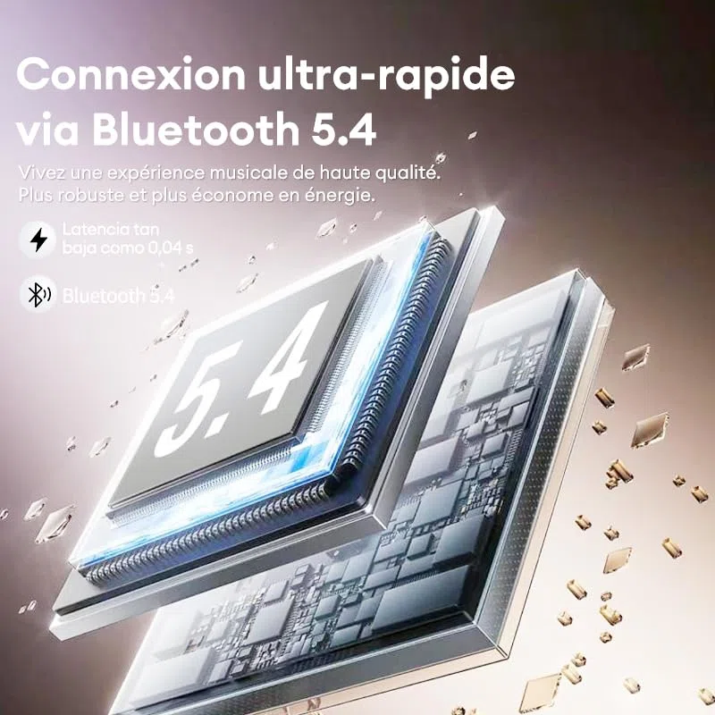 PAXA Vogbuds5Proai Auricolari Traduttore Ia, Auricolari Open-Ear Wireless 3-In-1 Con App, Traduttore Vocale Bluetooth 5.4, Cuffie Intelligenti Con Display Led, Autonomia Fino A 40 Ore, Nero