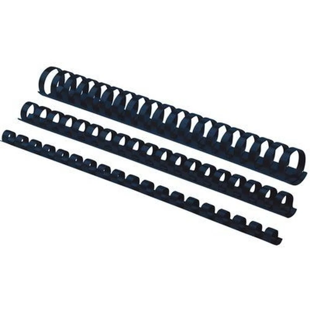 Fellowes 5349702 Dorsi Plastici Ovali per Rilegatura, 21 Anelli, Passo 9/16, Diametro 38mm, Confezione da 50 Pezzi, Nero