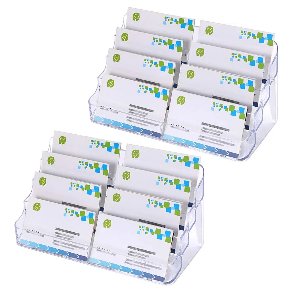BTSKY, porta biglietti da visita in acrilico,confezione da 2 pezzi 8 Pocket