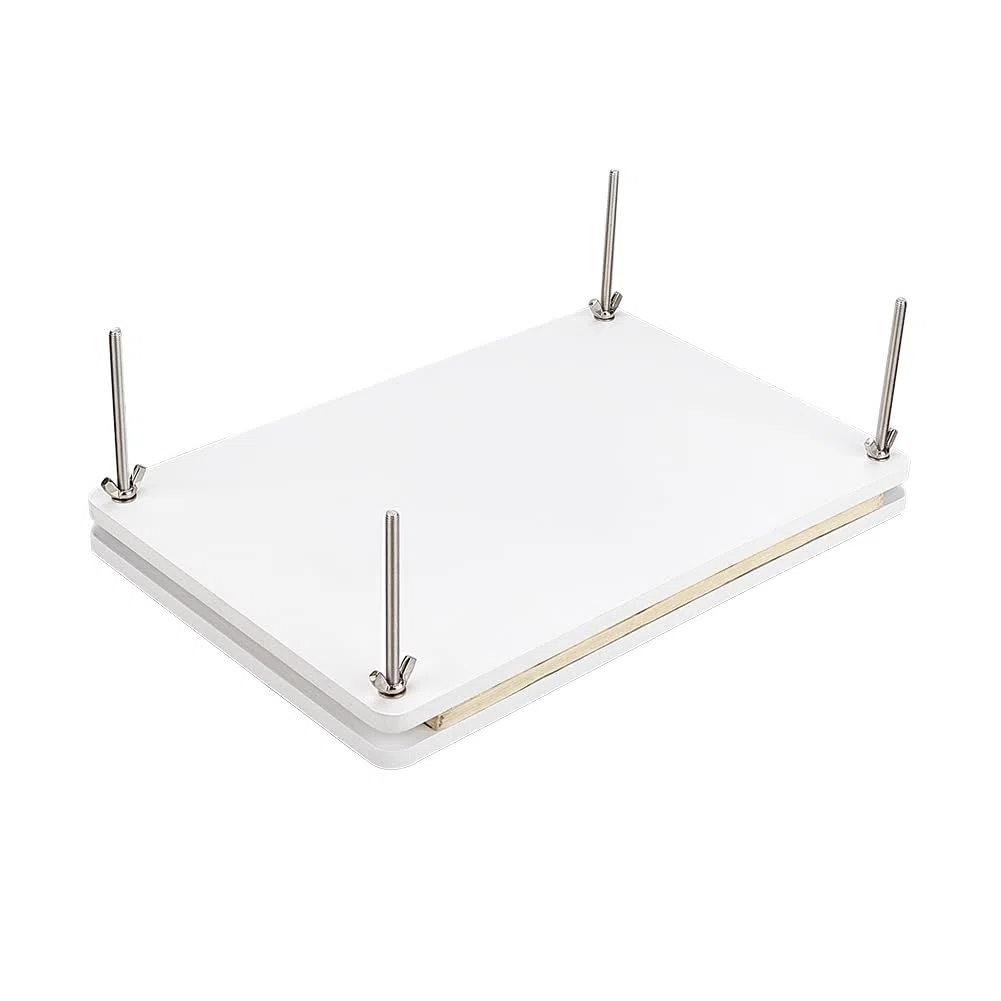 UNICRAFTALE 1 Set Rettangolo Bianco Bambù Portatile Pressa per Libri Strumento di Rilegatura Pressa per Libri In Legno Pressa per Carta Da Rilegatura per Forniture Macchina per Carta Piatta per DIY