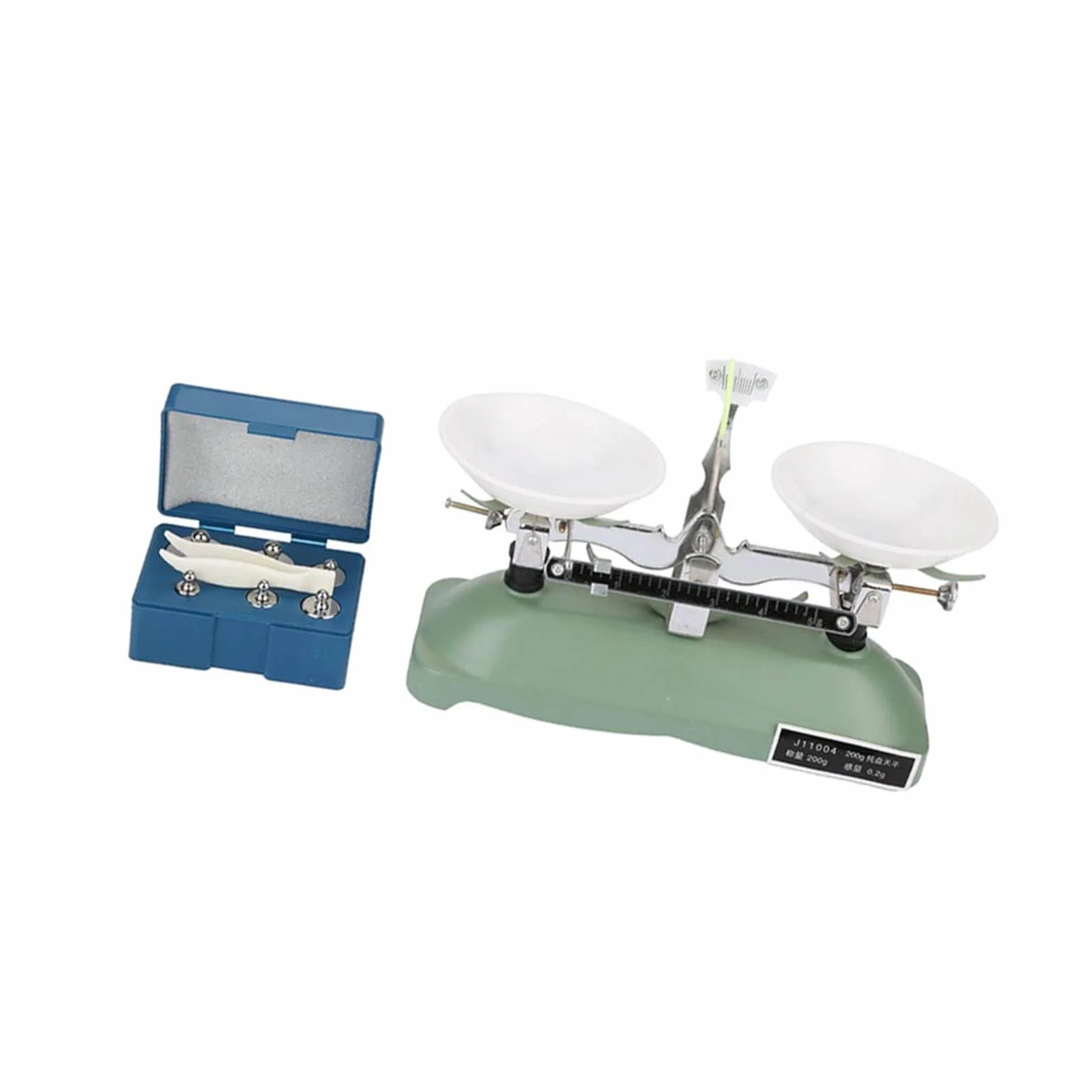 Scala del peso, strumento di misurazione della scala dell'equilibrio del vassoio meccanico 200g / 0,2g con bilancia del vassoio, pinzette e vari pesi