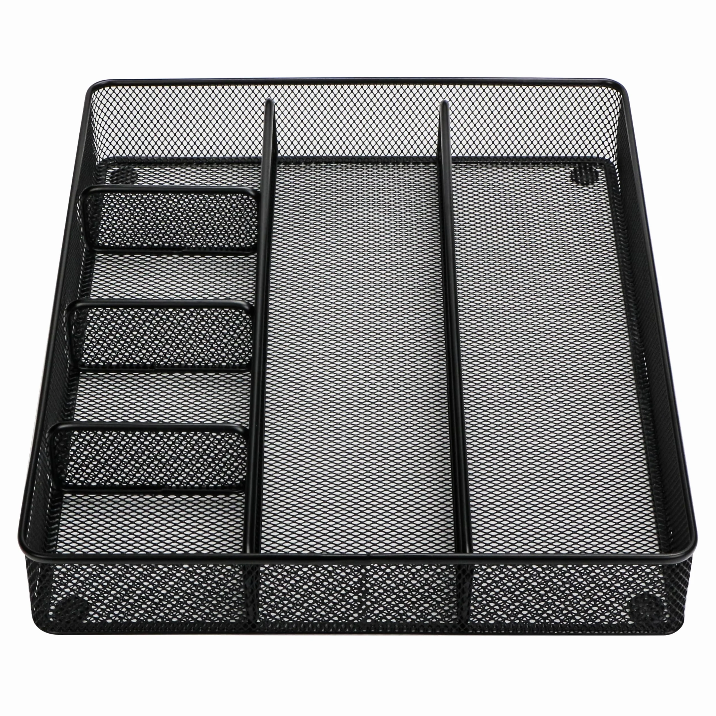 Annova Vassoio organizer per cassetti da scrivania, per organizzazione dell'ufficio, rete metallica, accessori e forniture per ufficio (Black)
