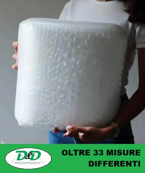 D. & D. Polistirolo Pluriball per Imballaggio e Spedizioni – Made in Italy– Bolle Aria per Protezione, Imbottitura, Confezionamento di Oggetti nel Trasporto (H 150 cm x 50 mt/l)