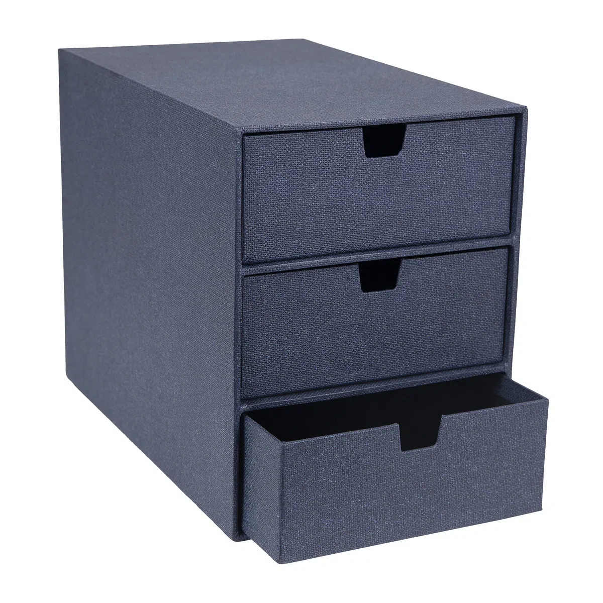 Bigso Ingrid - Organizer da scrivania in tela con 3 cassetti, 20,6 x 16 x 25 cm, colore: Blu