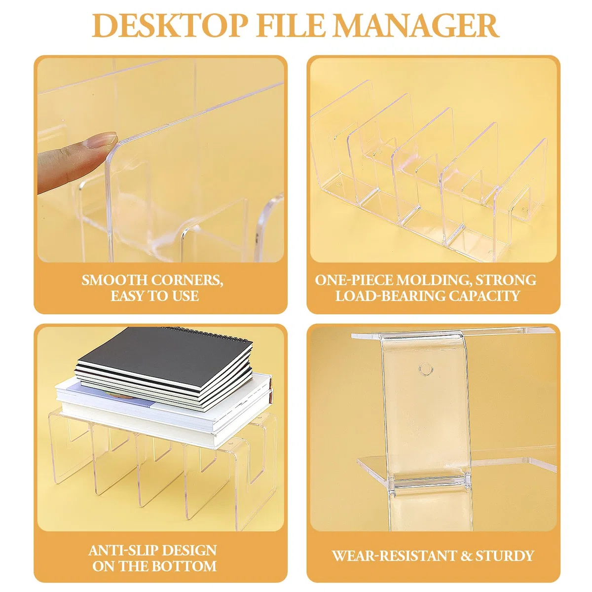 2 pezzi Divisori per Mensole in Plastica, Portariviste con 4 scomparti, Organizzatore di Borse per Armadio,Guardaroba Trasparente Divisori per Essere Utilizzato Come Armadio, Libreria, Cucina Bagno
