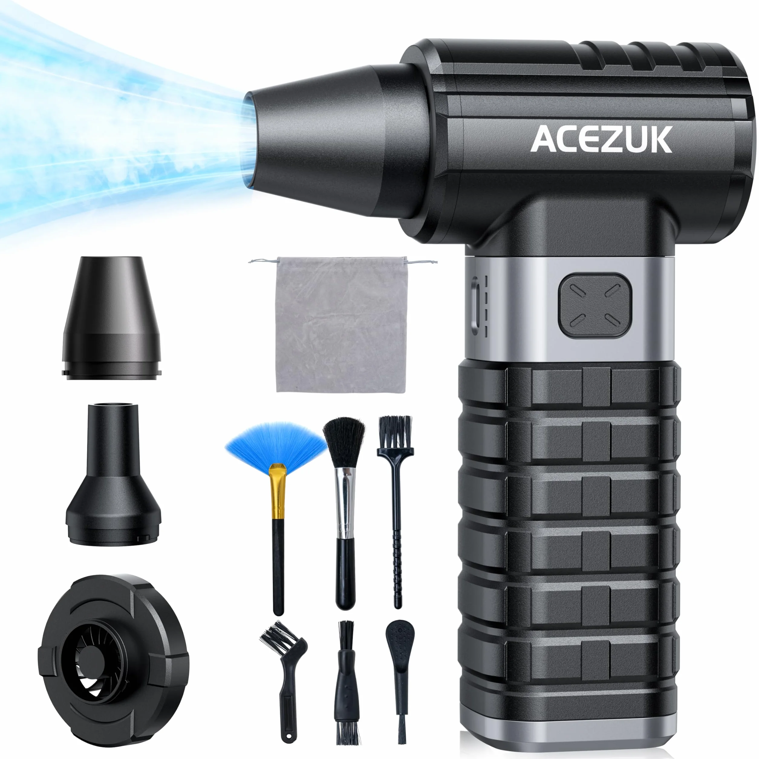 Aria Compressa Elettrico Rimuovi Polvere, 250000RPM & 10500mAH & 4 Velocità Air Duster Soffiatore PC con Batteria Ricaricabile Per PC, Tastiera, Ufficio, Auto, Puliz