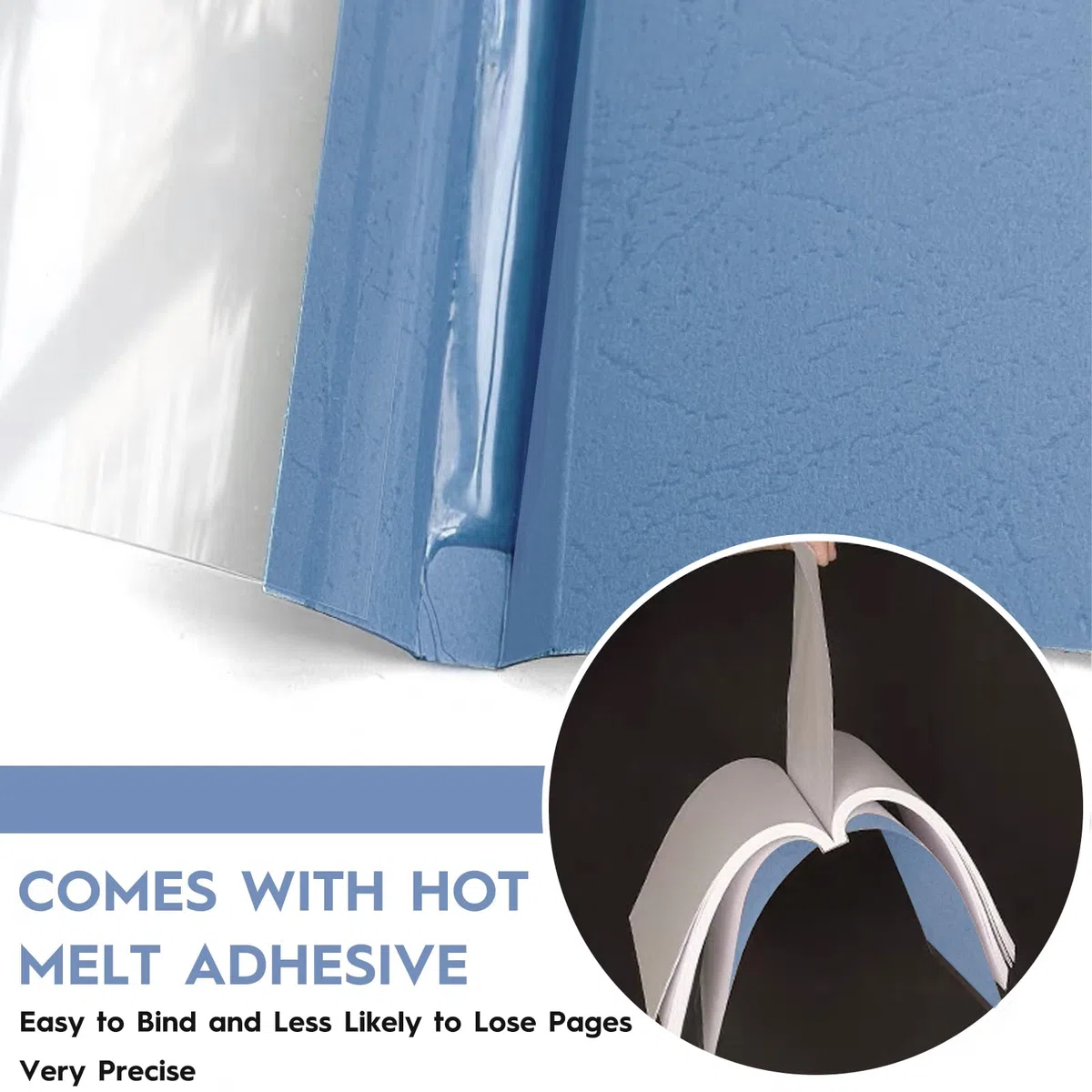 Cartelline Termiche A4 in PVC - 15 Fogli Con Copertina, 3mm (16-25), 6mm (36-50), 8mm (51-70) - Blu