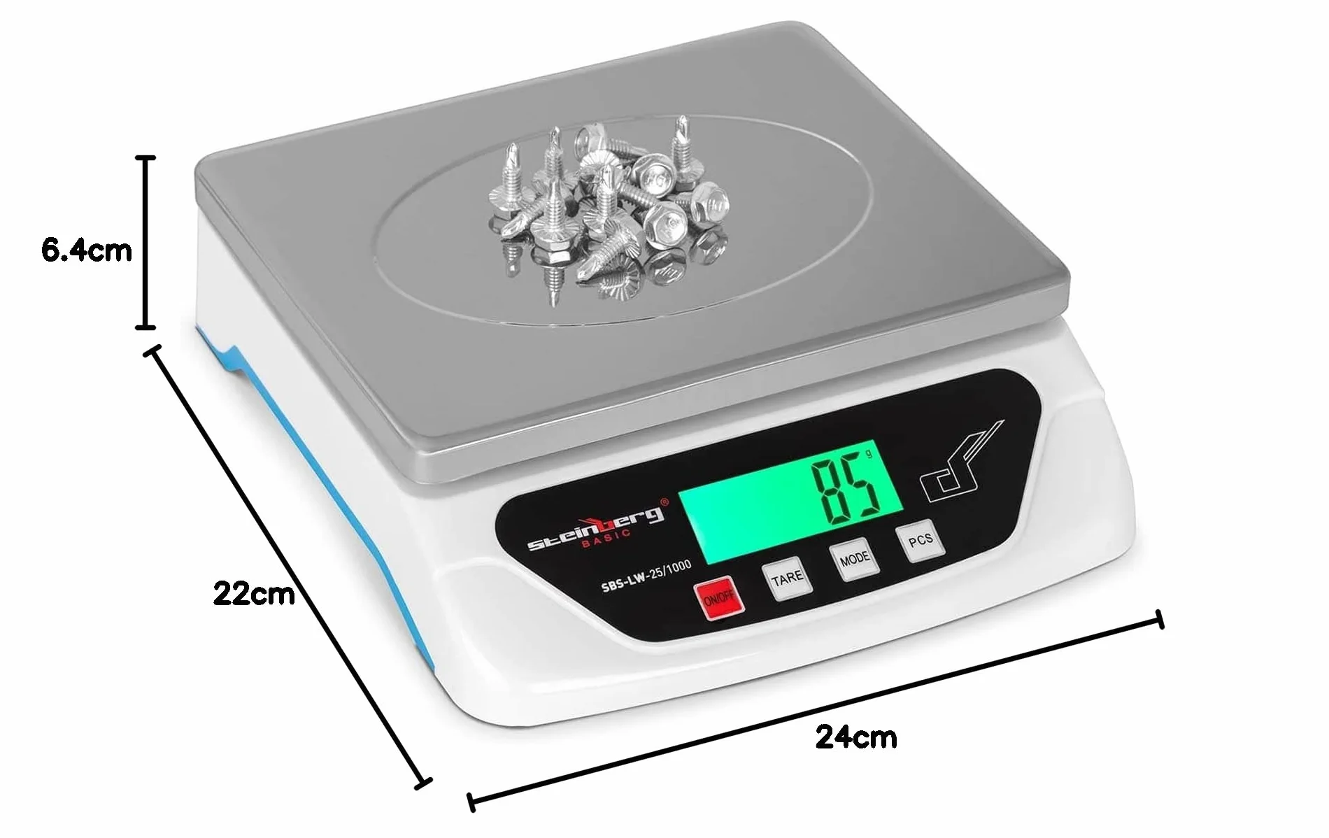 Steinberg Systems Bilancia Elettronica Bilancia Digitale Pesalettere 25 kg / 1 g LCD Piatto di pesata: 21,7 x 17,7 cm SBS-LW-25/1000