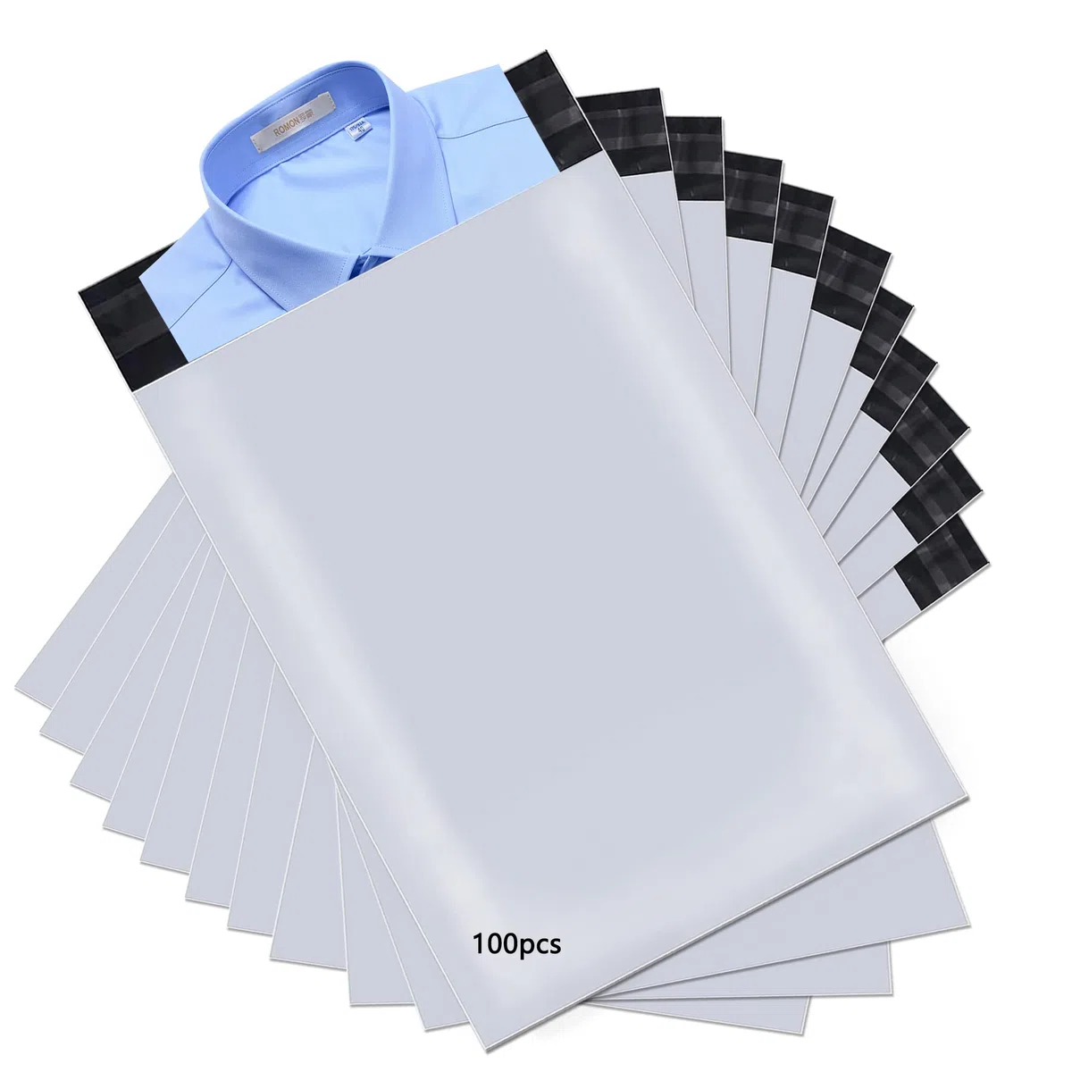 newlng Buste per Spedizioni Grandi 32X45cm 100Pezzi Opaco e Resistente allo Strappo con Strisce Autoadesive Buste Spedizione Vinted Logistica Tessile Borse di Trasporto Bianco