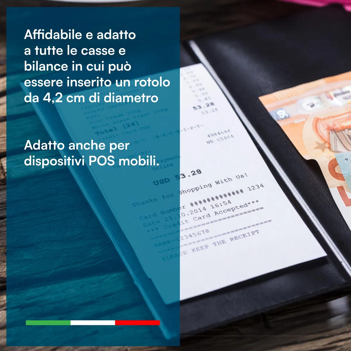 Rotoli Termici per Registratori di Cassa - 20 Rotolini di Carta Termica Omologata 57mm x 30m Universale di Alta Qualità con Diametro 42mm Senza BPA - Compatibili con Nexi Axerve Ingenico