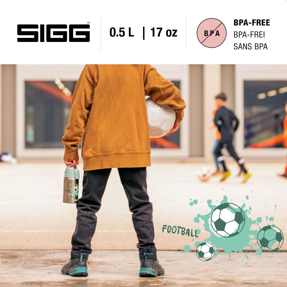 SIGG - Borraccia Bambini In Acciaio Inox - Shield One - Perfetta Per Bevande Gassate - Ermetica - Leggera - Senza BPA - 0,5L
