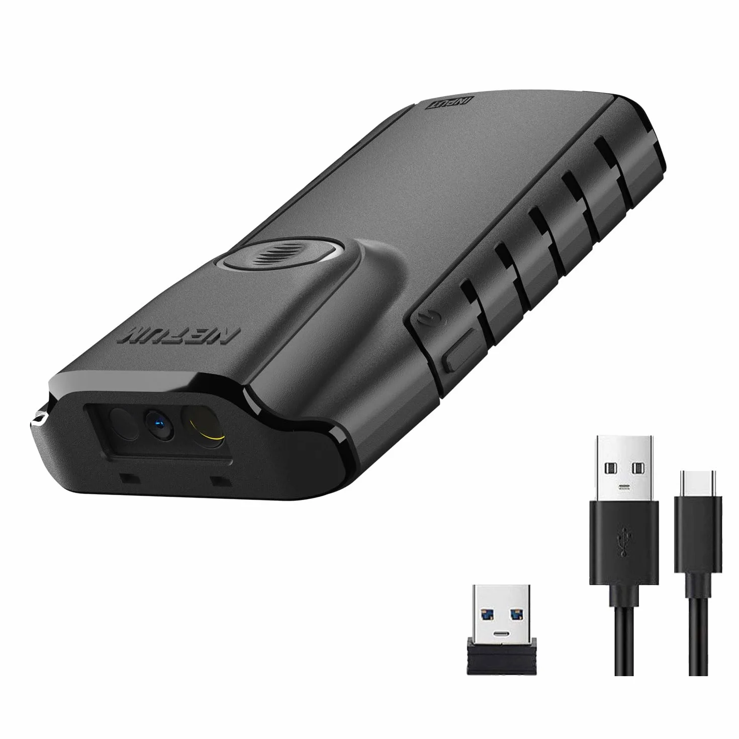 NETUM Scanner di codici a barre Bluetooth 2D, lettore di codici a barre 3 in 1 QR lettore di codici a barre automatico senza fili funziona con tablet iOS Android Windows MacOS per magazzino POS