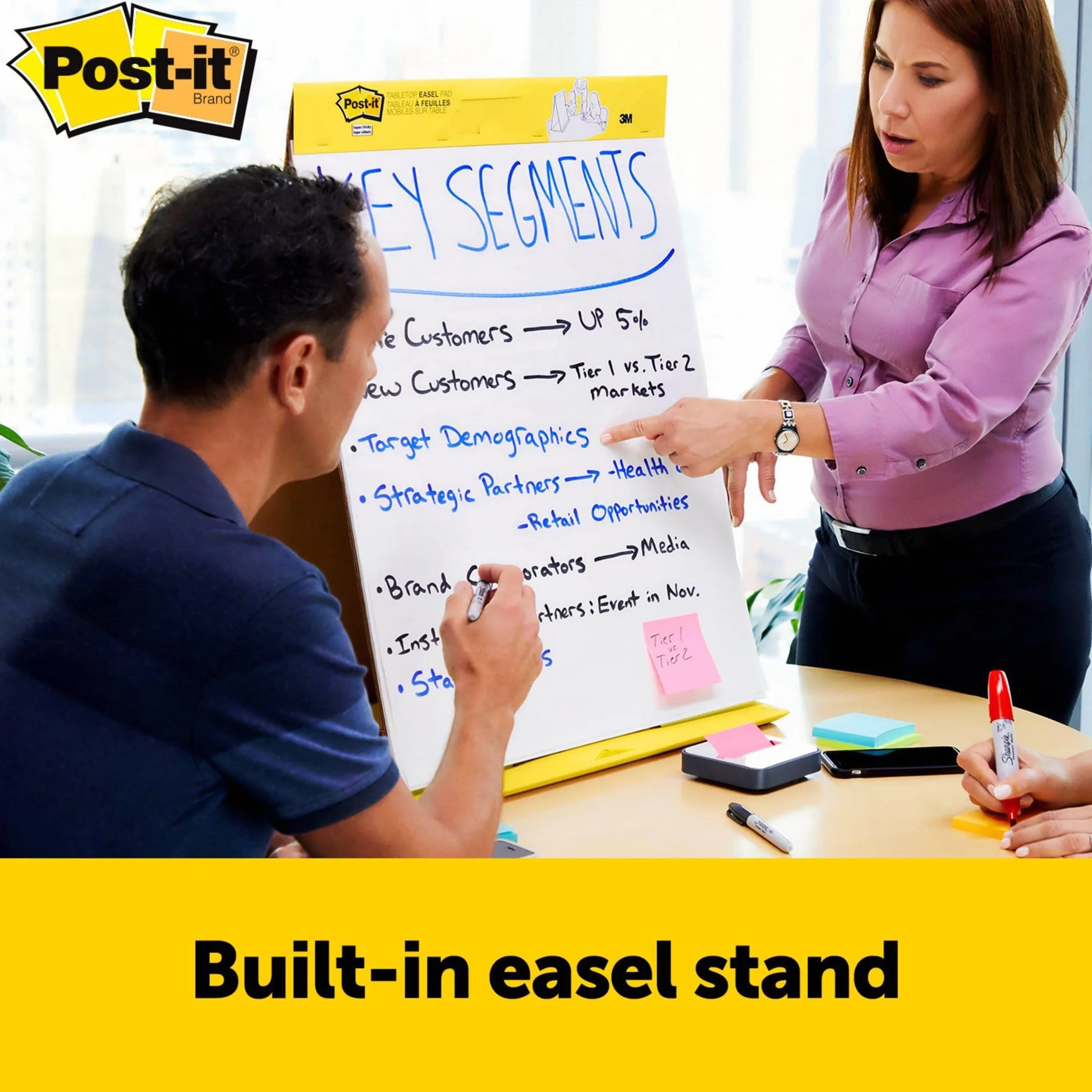 Post-it Super Sticky Meeting Charts, Confezione da 1 blocchetto, con 20 Fogli , 584 mm x 508 mm, Colore Bianco, per Fare Brainstorming Ovunque e Rendere Visibili tutte le Idee