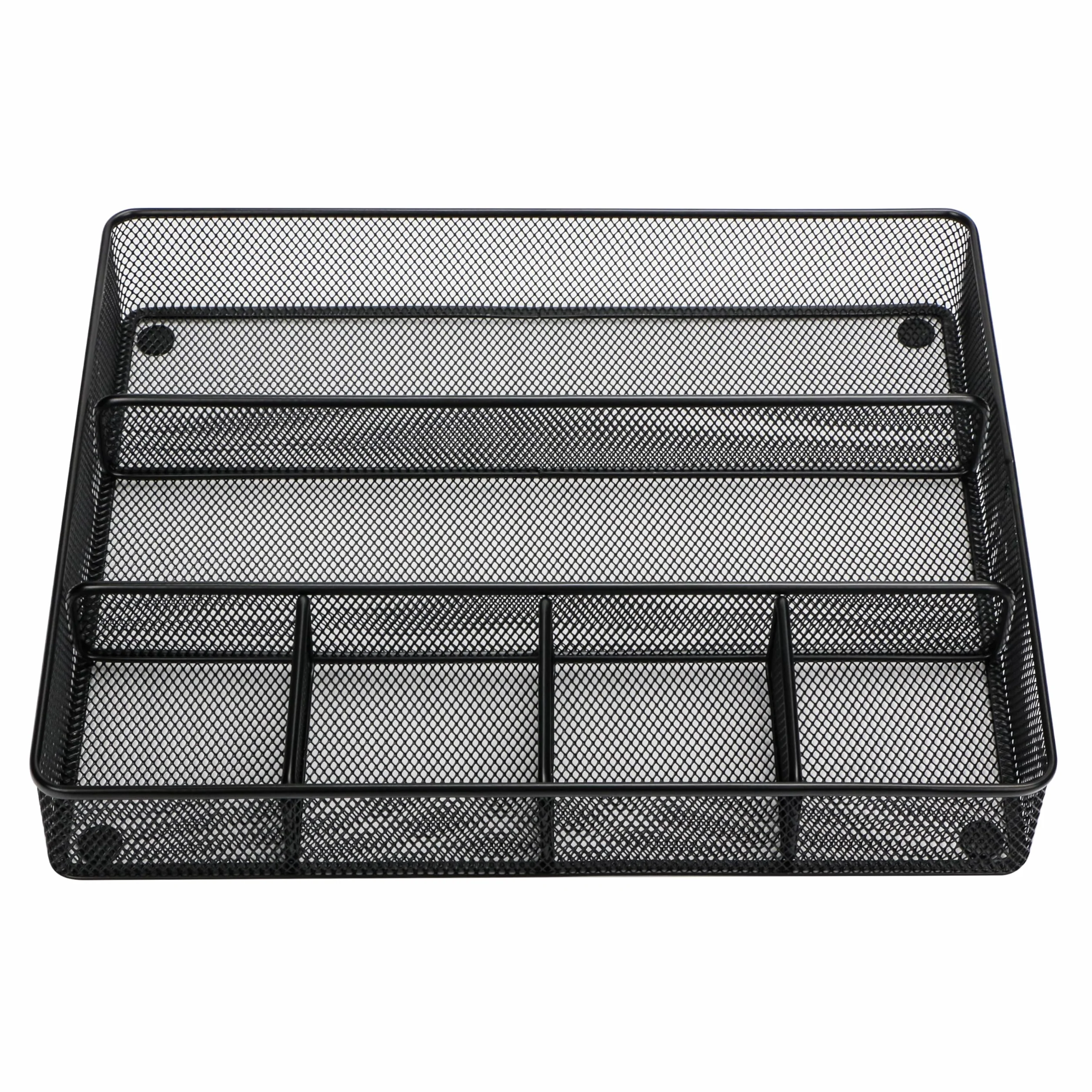 Annova Vassoio organizer per cassetti da scrivania, per organizzazione dell'ufficio, rete metallica, accessori e forniture per ufficio (Black)
