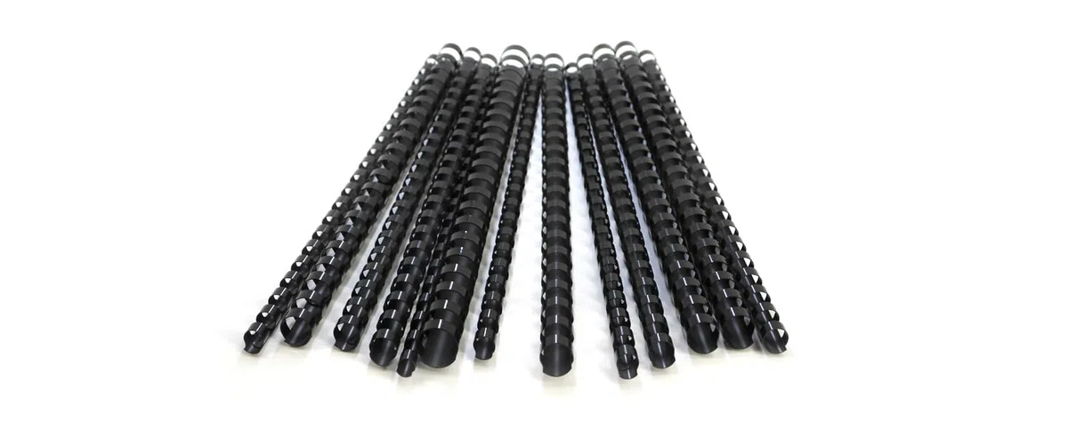 RAYSON Dorsi Plastici per Rilegatura Miste Dimensioni, 6mm/8mm/10mm/12mm, 25 Pezzi per Misura, Capacità di Rilegatura 20-90 Fogli, A4, Nero, Confezione da 100