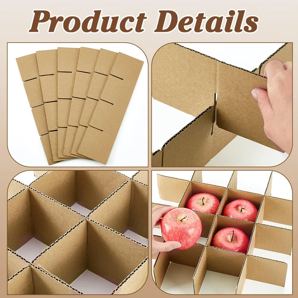 PH PandaHall 36pz 4x4 Divisori di Cartone per Scatole Fogli Separatori Rettangolari, 8x33.5cm Scatola di Fogli Divisori per Spedizione Stoccaggio Trasloco e Protezione