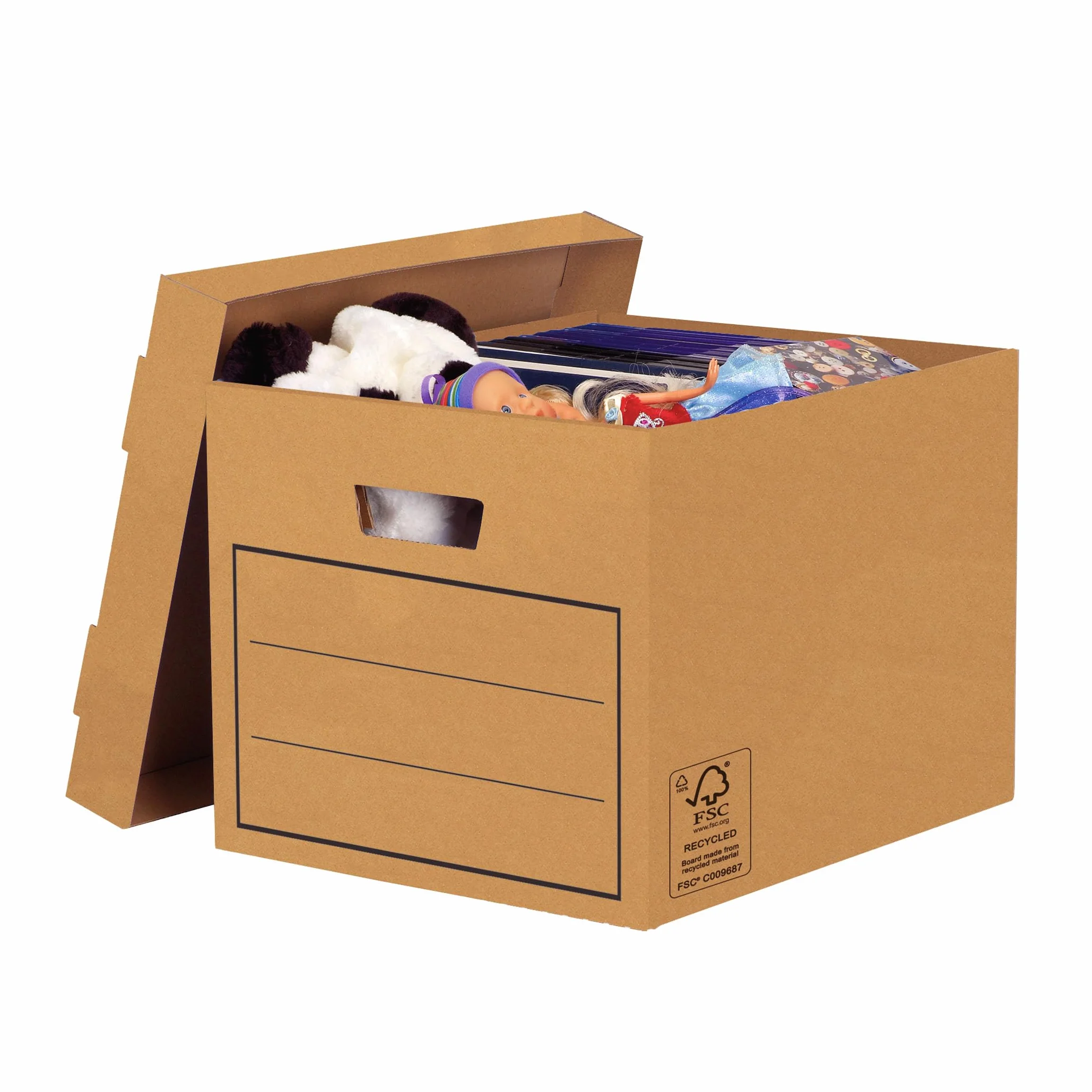 Bankers Box Scatole cartone per archivio, scatola per tutti gli usi, dimensioni 32 x 25 x 39 cm, confezione da 10, colore marrone