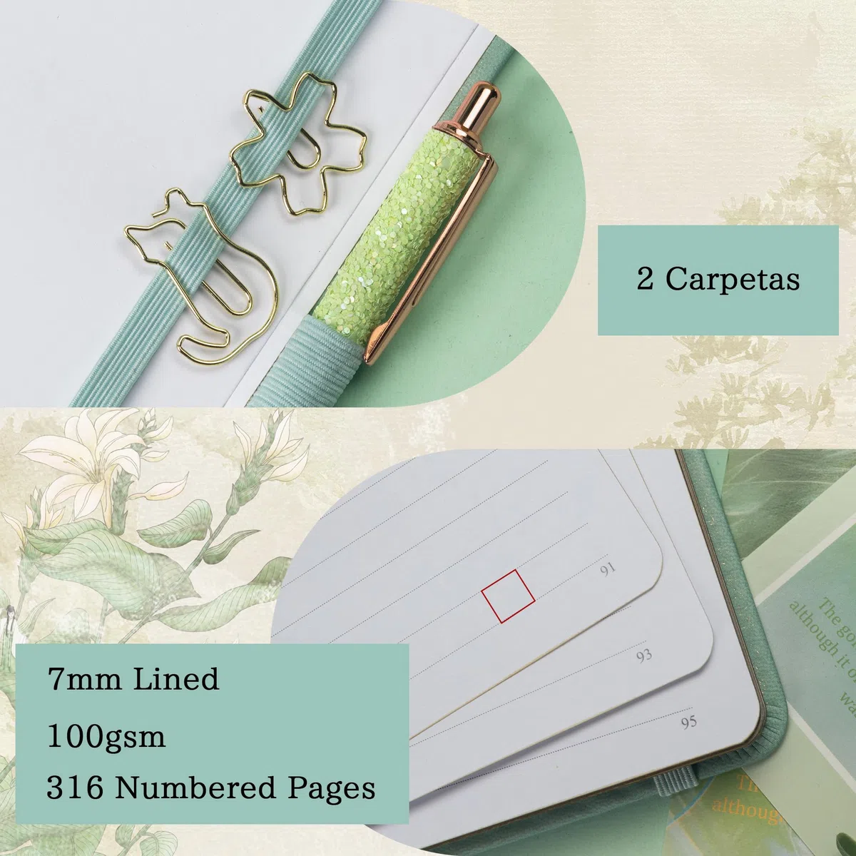 TIEFOSSI A5 Diario a Righe, Diario Carino con Gatti per Donne e Ragazze, Quaderno a Righe con Grazioso Motivo Sakura, Quaderno Estetico per Scrivere, Tenere un Journal e Disegnare, Bordi Dorati