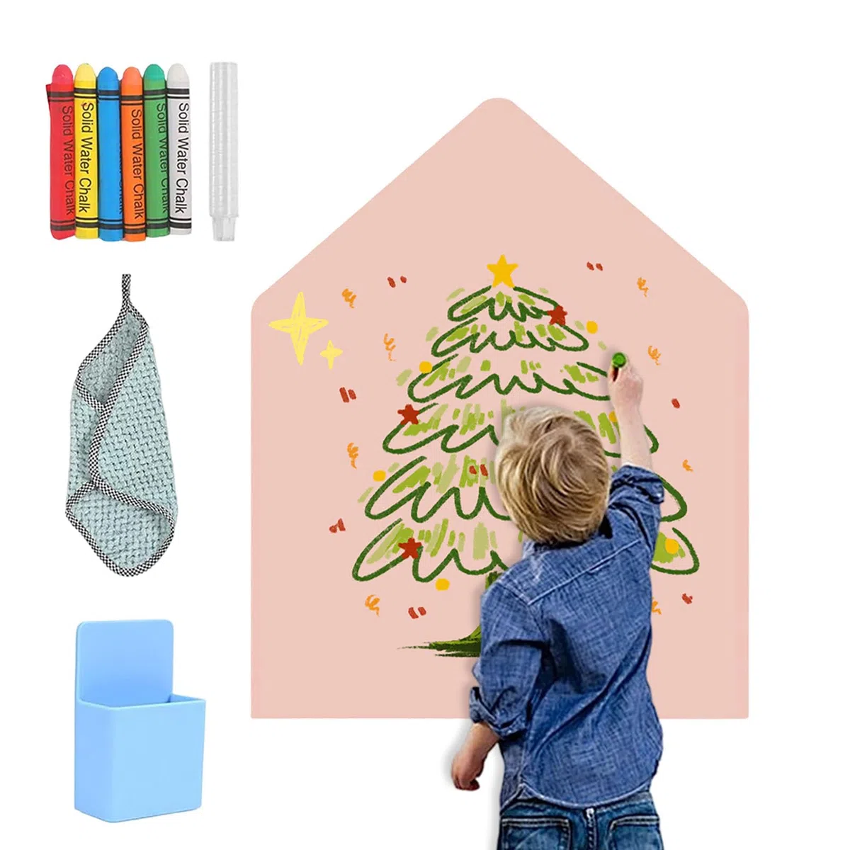 Lavagna Magnetica da Parete 80 x 100 cm, Autoadesiva Lavagna Cancellabile per Bambini con Gessetti, Pannello Decorativo Parete per Cameretta dei Bambini, Scuola, Ufficio (Rosa Chiaro)