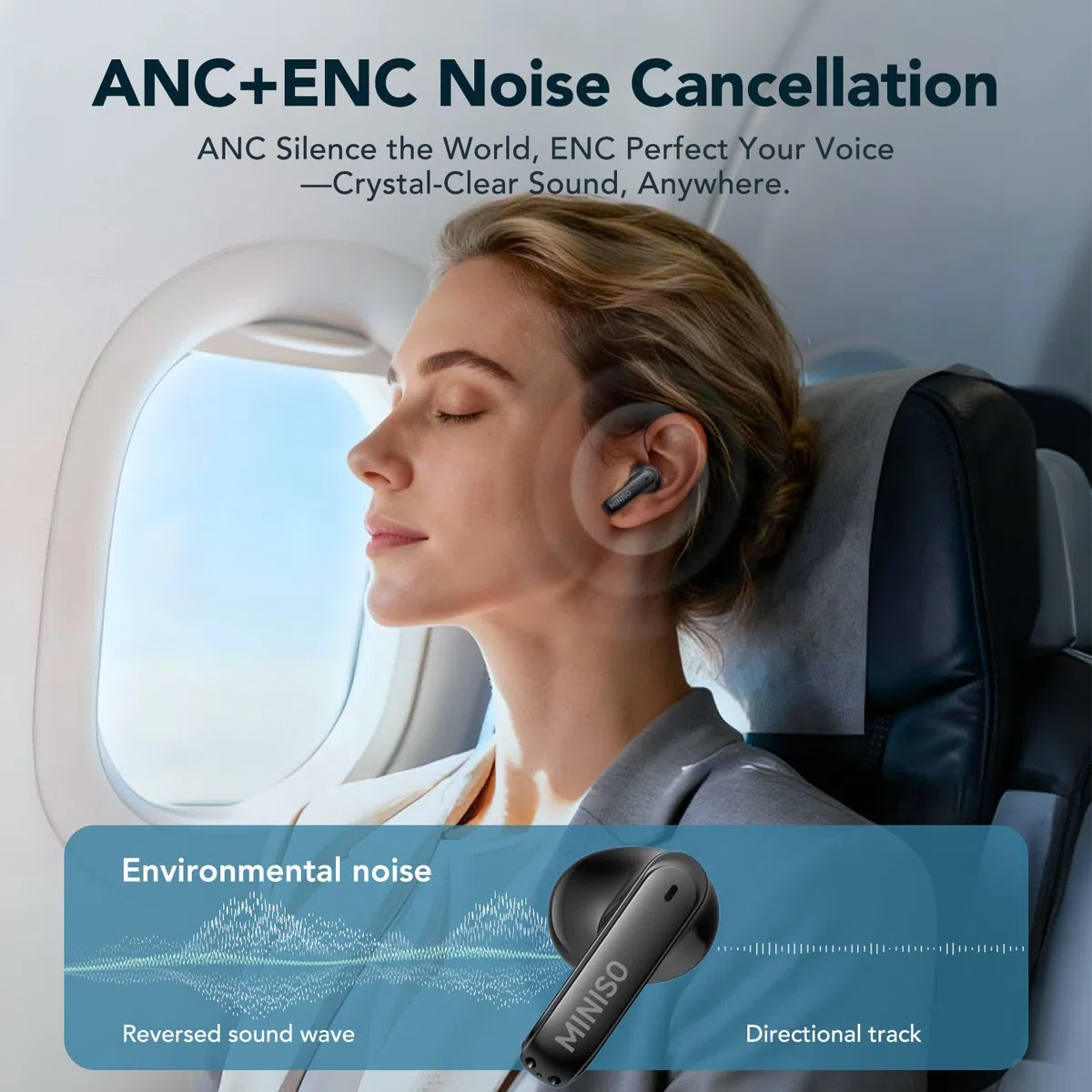 MINISO MS103 Cuffie con traduzione automatica in tempo reale e intelligenza artificiale, 134 lingue, touchscreen LCD, Bluetooth 6.0, ideali per viaggi, lavoro e studio