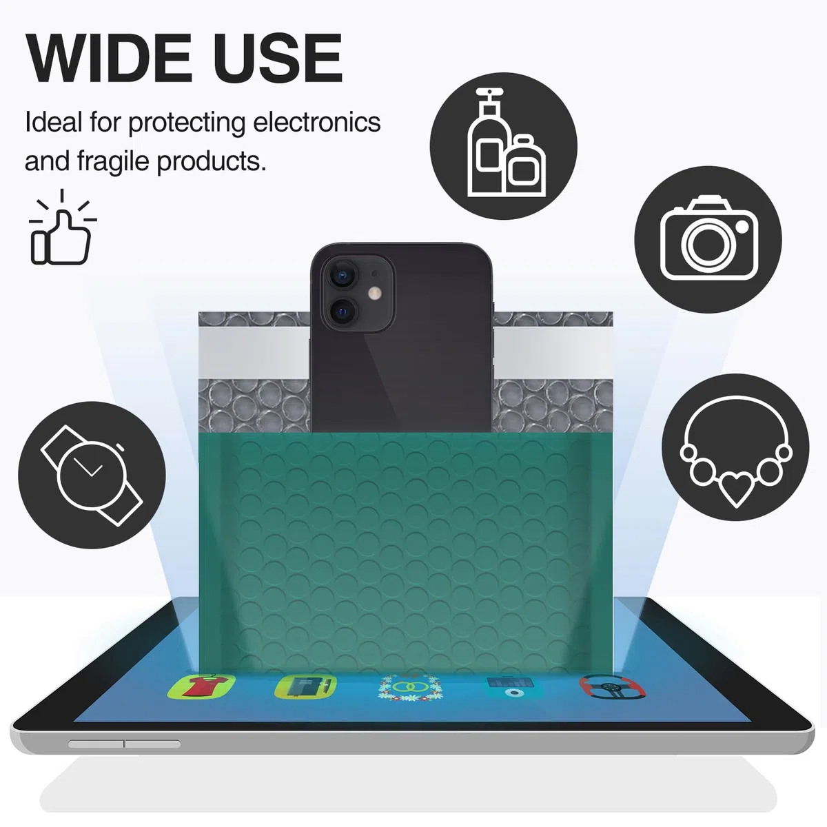 UCGOU Bubble Mailers 4x8 Inch Green 100 Pack Poly Padded Envelopes Small Business Mailing Packages Opaque Self Seal Boutique Shipping Bags Bubble Mailer
