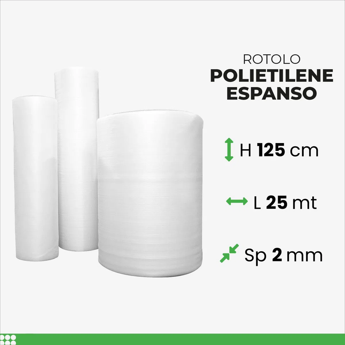 ImballaggiPer Rotolo Polietilene Espanso PE 125 cm x 25 mt, Spessore 2 mm, Bobina per Imballaggio di Mobili e Superfici Verniciate