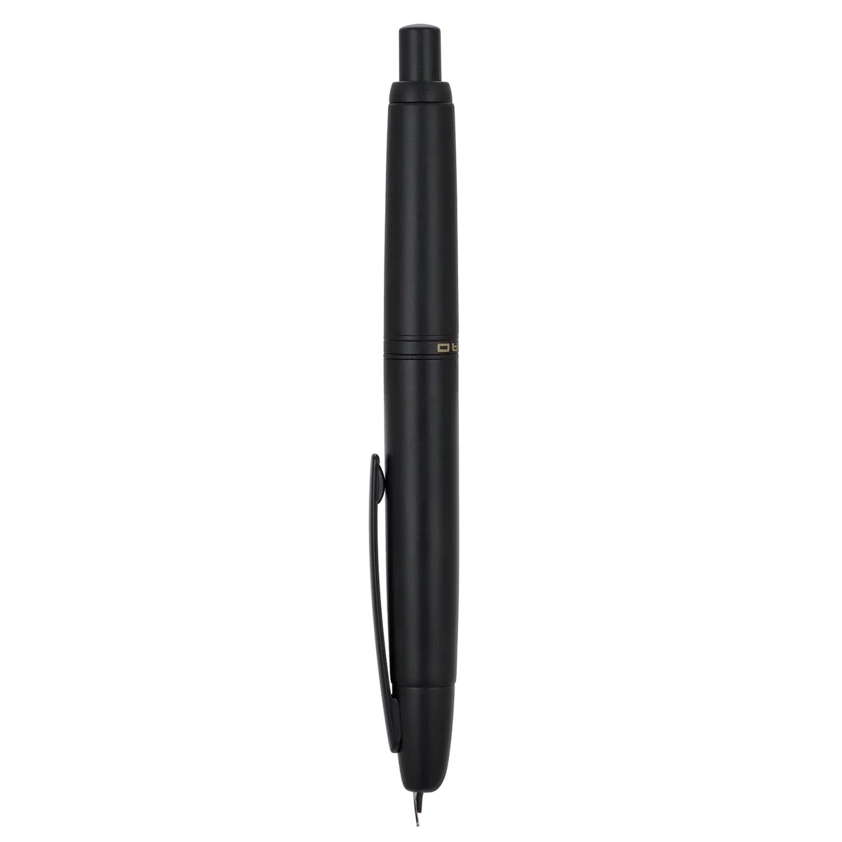 Jinhao - Penna stilografica a pressione, serie 10, pennino medio retrattile nero opaco, con convertitore di inchiostro e penna in metallo (versione con clip nera)