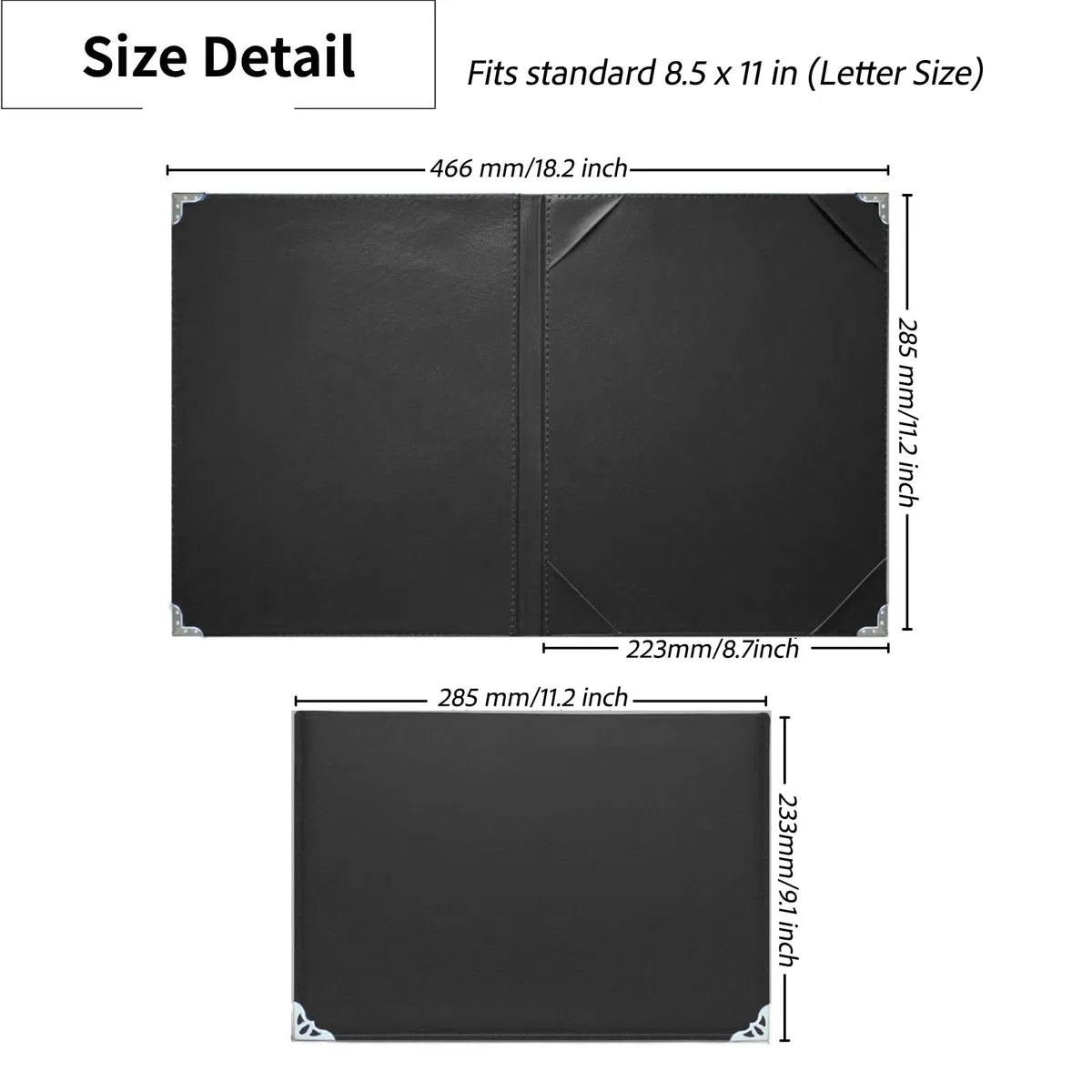 Porta certificato di naturalizzazione di alta qualità, 20,5 x 28,5 cm, copertina per diploma e certificato, con protezioni angolari in metallo argentato, porta certificato di matrimonio, cartella