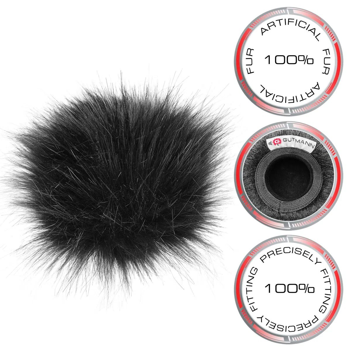 Gutmann Microfono protezione antivento pelo per Zoom H3-VR Black