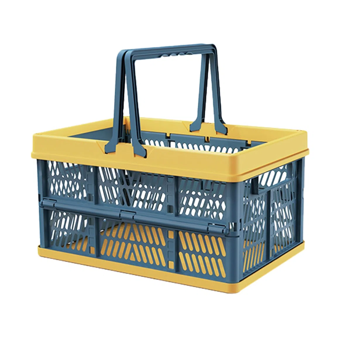 Piccole scatole pieghevoli, in plastica, 30 x 20 x 15,5 cm, per cucina, bagno, ufficio, camera da letto, armadio (blu misto)
