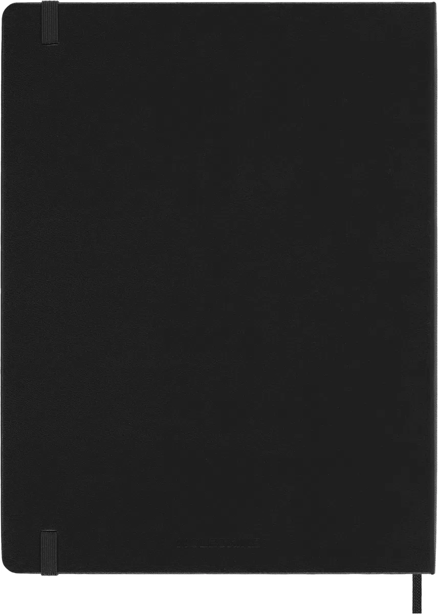 Moleskine Classic Notebook, Taccuino a Quadretti, Copertina Rigida e Chiusura Elastica, Formato XL 19 x 25 cm, Colore Nero, 192 Pagine